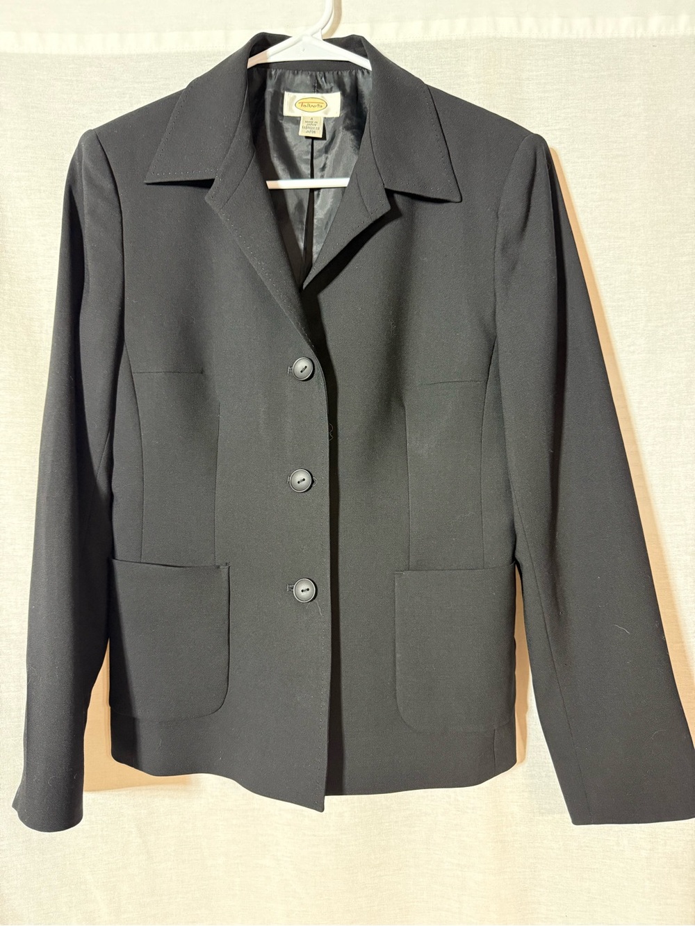 Talbots Black Women's Three-Button Tailored Blazer size 4